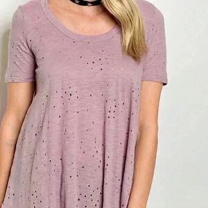"Phoenix" Mauve Burnout Tunic Top